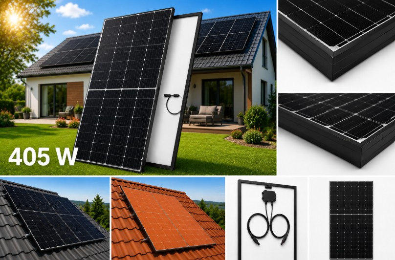 Fotovoltaické solární panely 405 W.